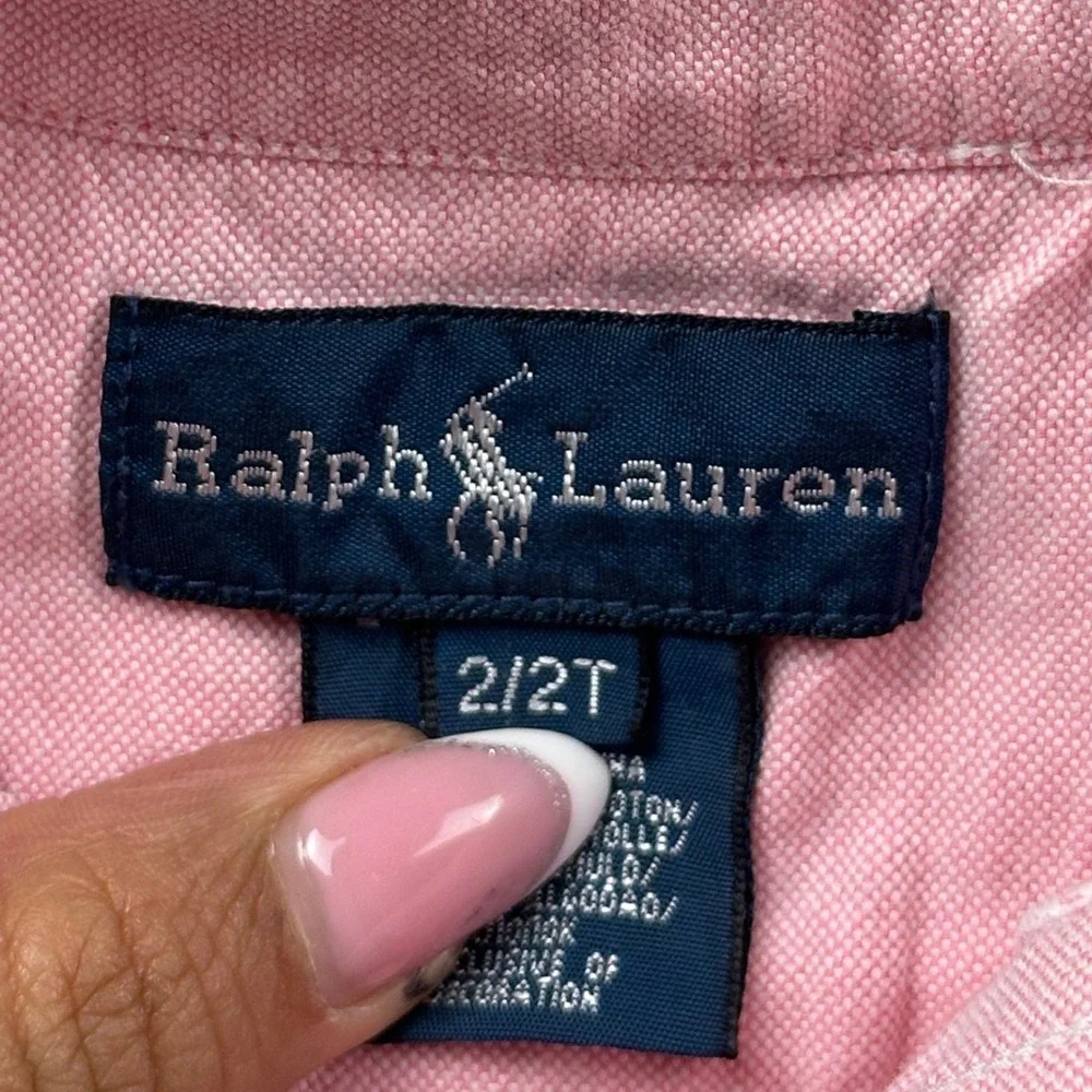 Ralph Lauren Blake Oxford Dress Shirt Kids 2/2T Pink 100% Cotton Formal Party